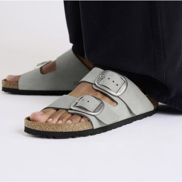 BIRKENSTOCK Arizona Big Buckle Nubuck Leather Pure Sage Grey Size 40 EU W9 / M7 - Picture 13 of 15